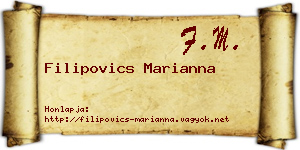 Filipovics Marianna névjegykártya
